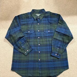 Field & Stream Blue and Green Checkered Heavyweight Flannel Shirt